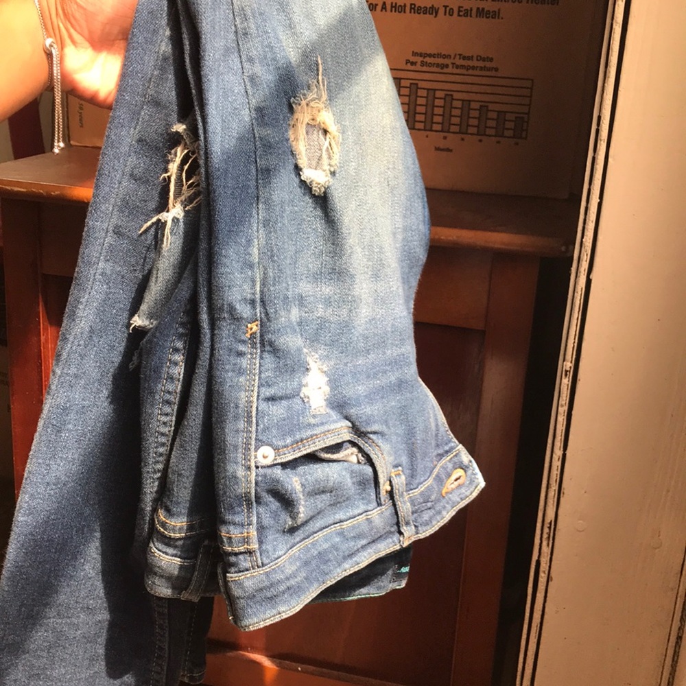 Blue ripped jeans
